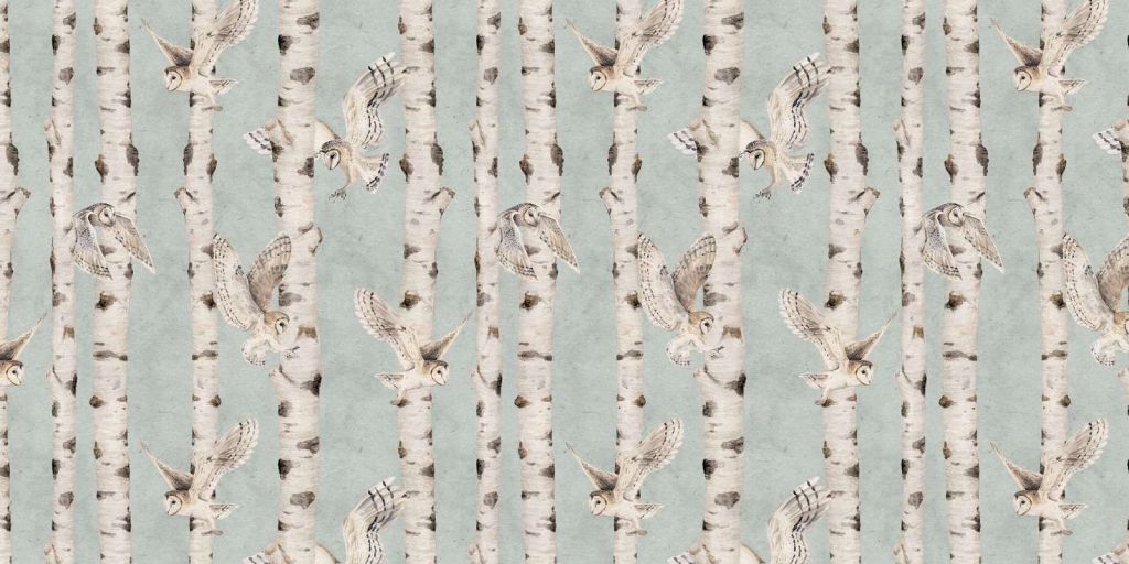 Birch and Owls - Bue - 120