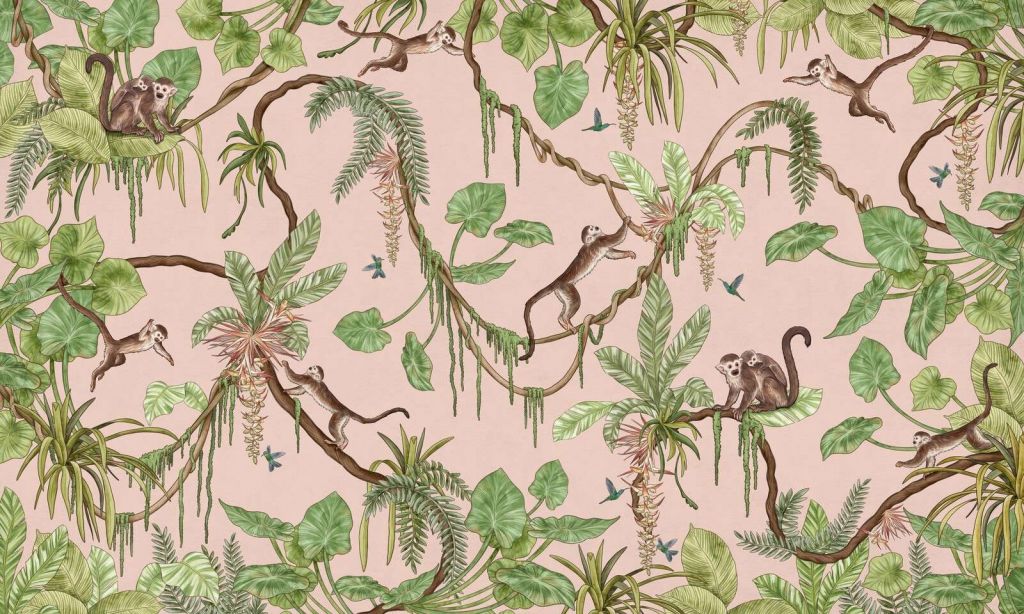 Playful Monkeys - Pink