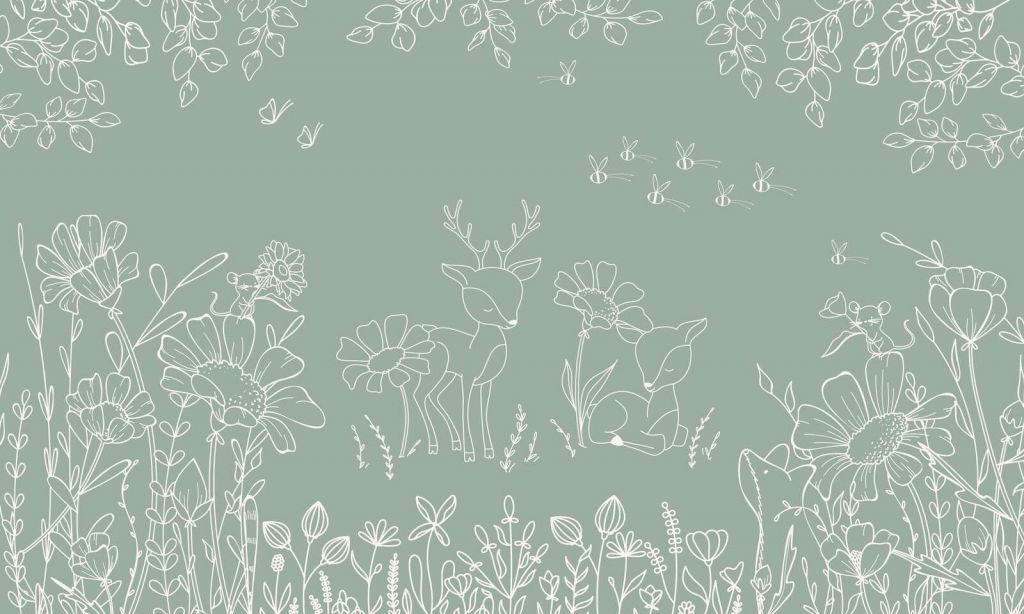 Deer Doodles - green