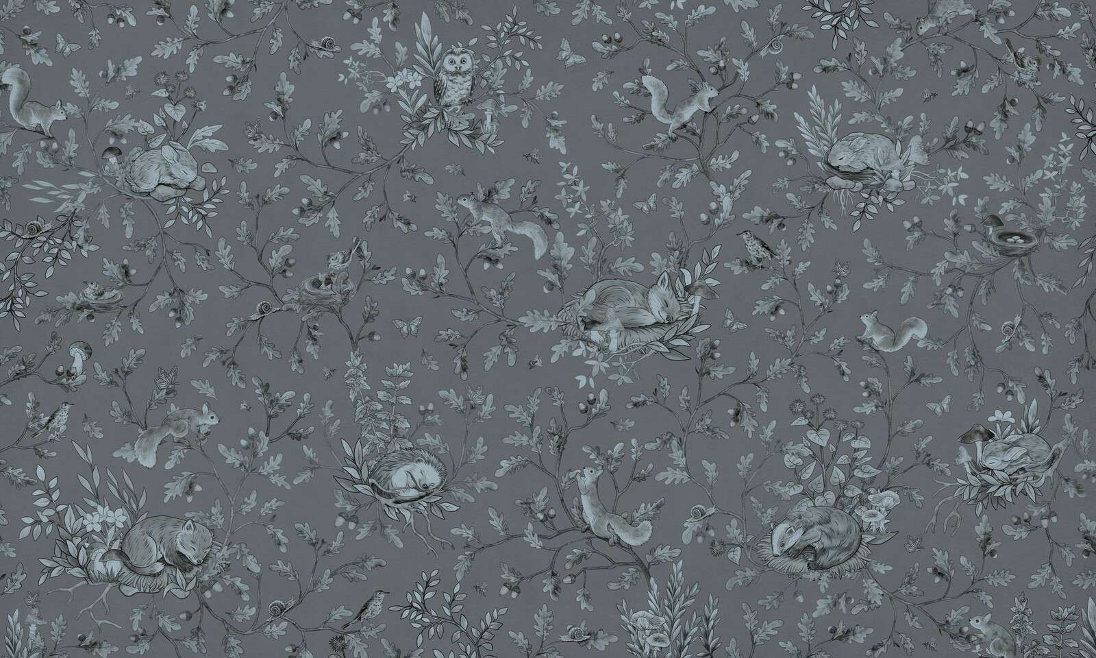 Playful Woods - Monochrome - Blue