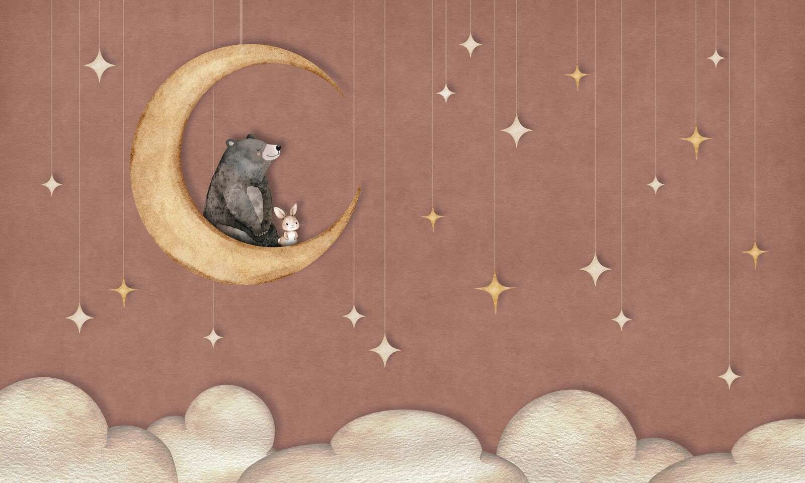 Bear on the Moon - red