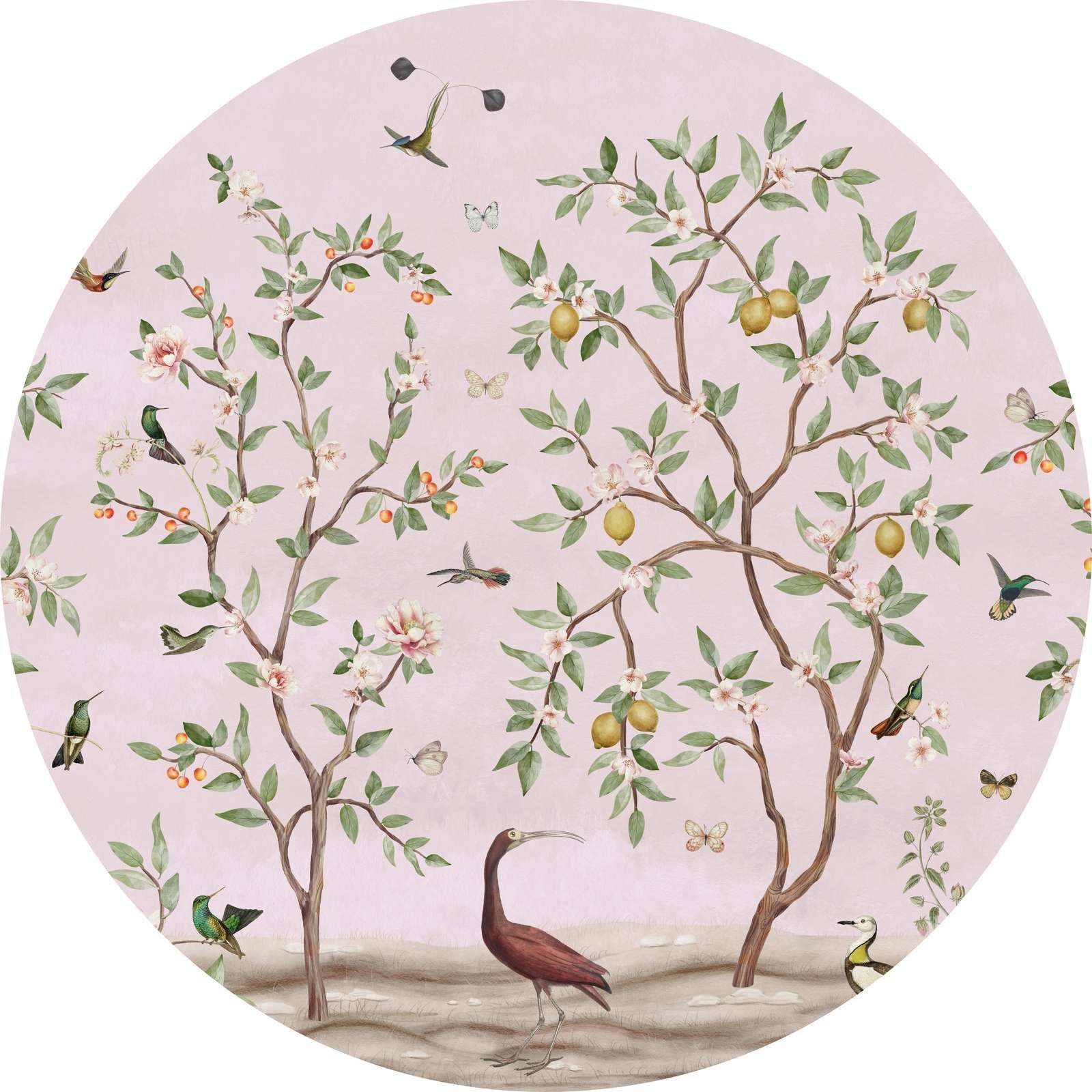 Lemon Tree Chinoiserie - Pink - Circle