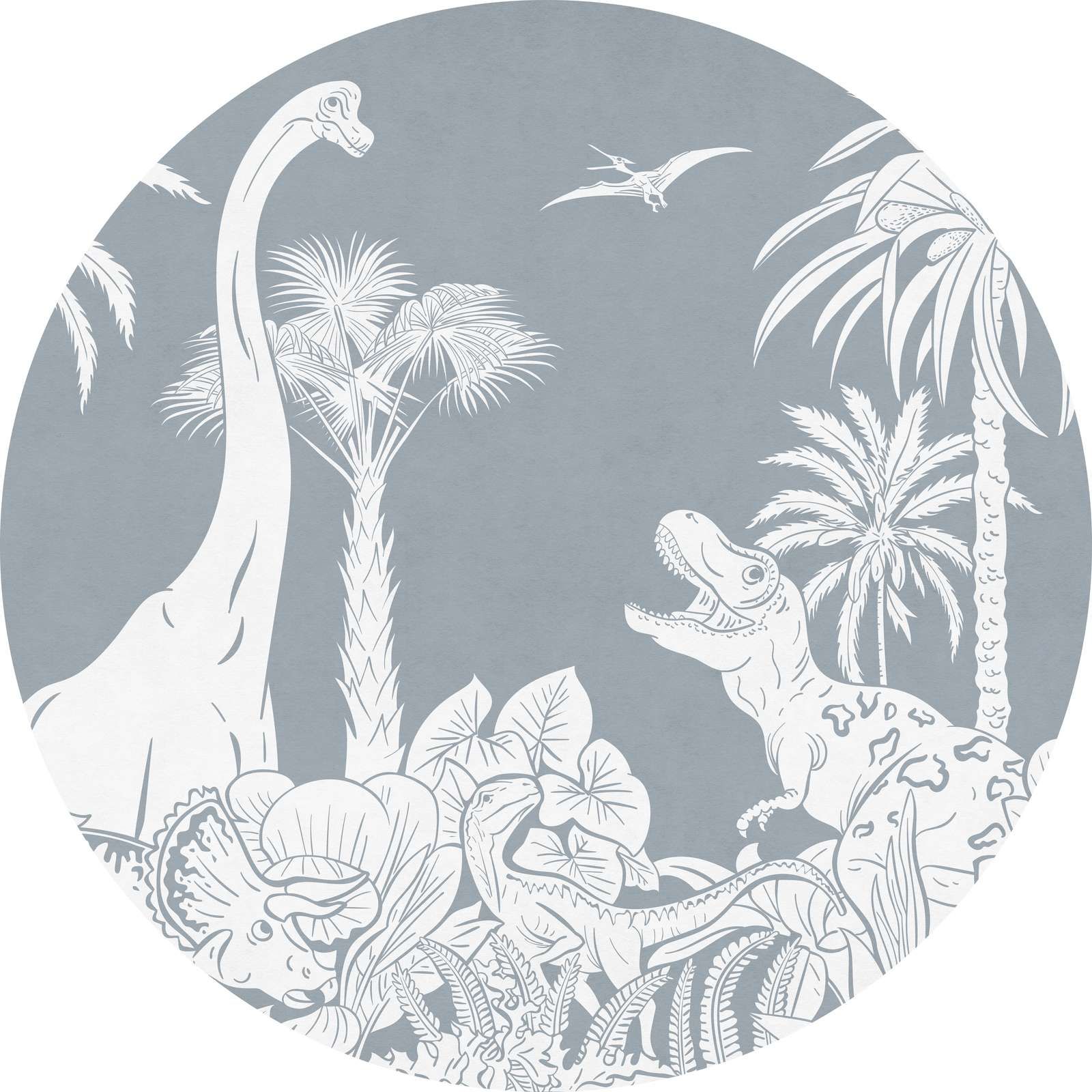Monochrome Dino - Blue - Circle Monochrome Dino - Blue - Circle