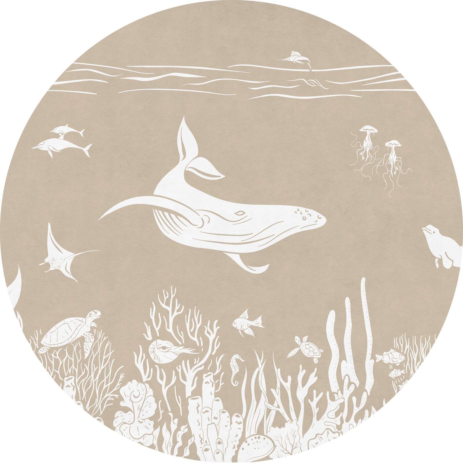Monochrome Sea - Brown - Circle
