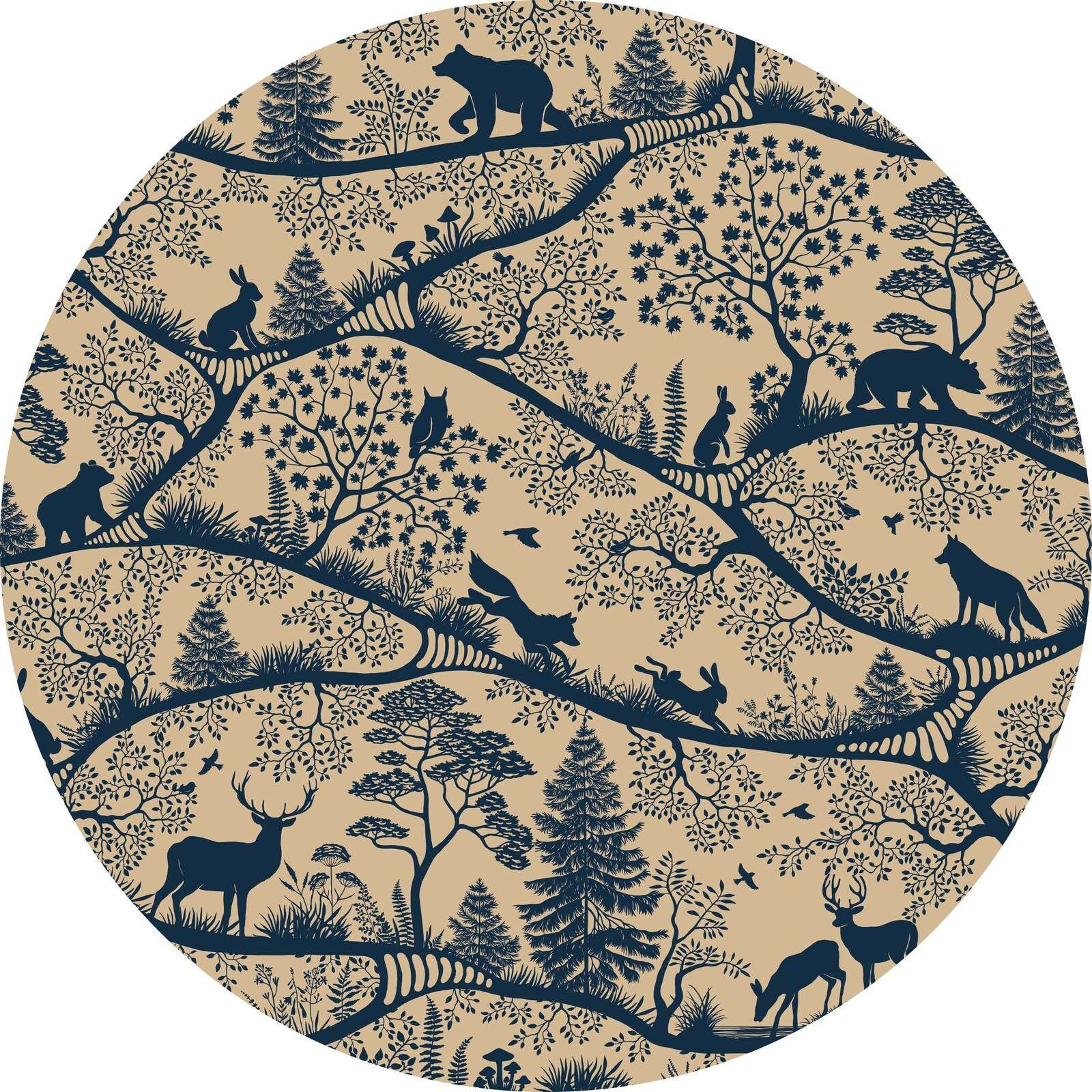 Nordic Nature - Beige Blue - Circle